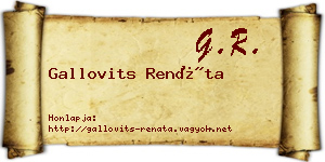 Gallovits Renáta névjegykártya